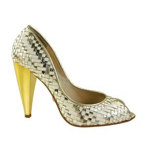 L.A.M.B Gold/White Davi Pumps